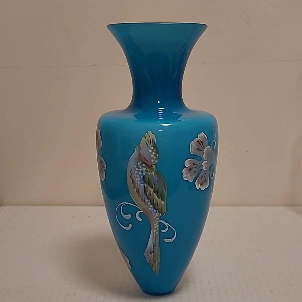 Signed Fenton 100 Year Anniversary 7638/8800 Hand Painted Vase